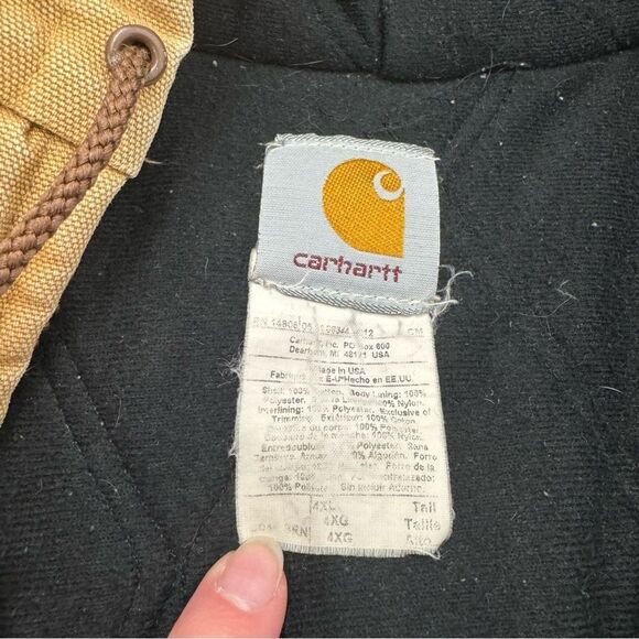 Vintage Tan Carhartt Hooded Quilt Lined Jacket​ - Picture 4 of 5